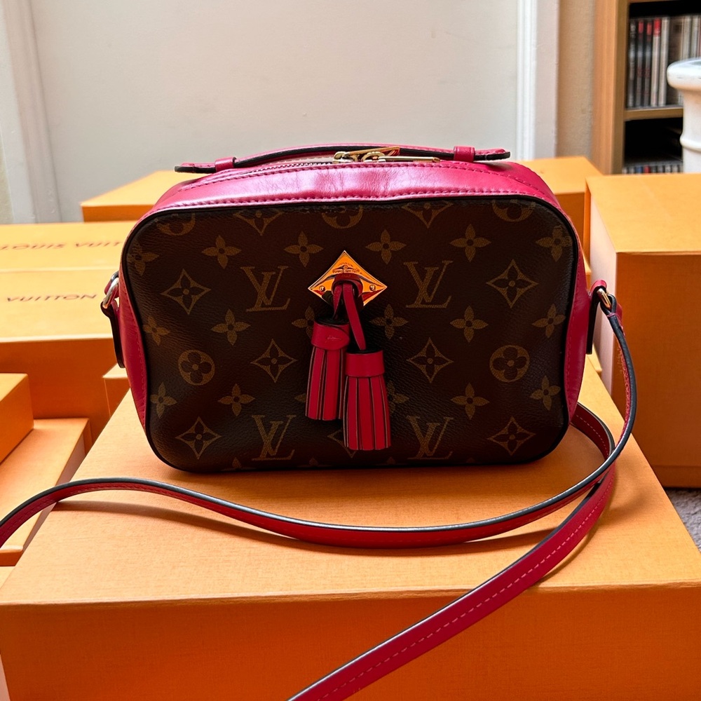 Louis Vuitton Brown and Red Crossbody Bag with Monogram Canvas - Picture 3 of 8